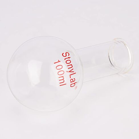 StonyLab Glass 250ml قارورة طويلة الرقبة مسطحة القاع، زجاج البورسليكات ثقيل الجدار مسطح القاع قارورة الغليان مع رقبة طويلة، 250 مل in Saudi Arabia