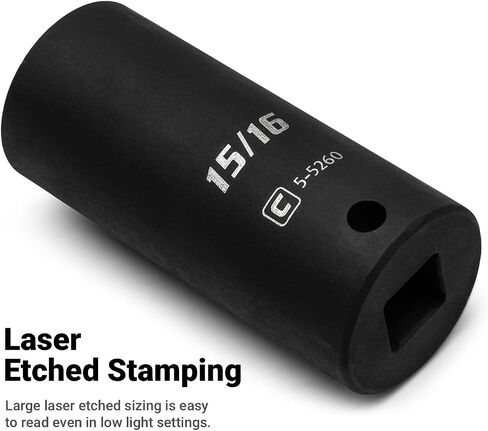 Capri Tools 1-Inch Deep Impact Socket, 1/2-Inch Drive, 6-Point, SAE in Kuwait