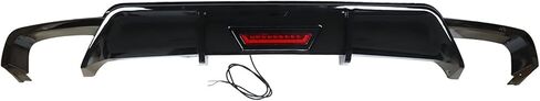 New Glossy Black Rear Bumper Lip Spoiler Lower Diffuser with Red Light Replacement for 2018 2019 2020 2021 Toyota Camry in Saudi Arabia
