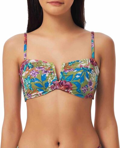 Lucky Brand Women's Shoreline V-Wire Bikini Top, Floral Print, Adjustable, Tie Back, Swimwear Separates in Saudi Arabia