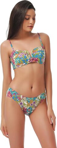 Lucky Brand Women's Shoreline V-Wire Bikini Top, Floral Print, Adjustable, Tie Back, Swimwear Separates in Saudi Arabia