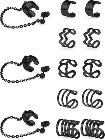 Kridzisw 13 Pcs Stainless Steel Ear Cuff Earrings Helix Cartilage Clip on Wrap Earring Non Piercing Cartilage Earrings for Women Girls Supplies, 8 Styles in Saudi Arabia