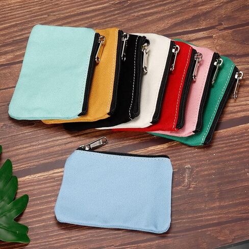 PATIKIL 3" x 5" Coin Purse Pouch, 6 Pack Change Purses Small Organizer Bags with Zipper Canvas for Home, Assorted Colors in Saudi Arabia