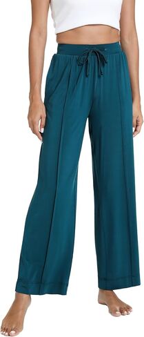 GYS Women's Bamboo Viscose Pajama Pants - Comfy Stretch Sleep Pants, Drawstring Palazzo Wide Leg Lounge Sweatpants in Saudi Arabia