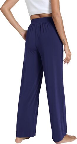 GYS Women's Bamboo Viscose Pajama Pants - Comfy Stretch Sleep Pants, Drawstring Palazzo Wide Leg Lounge Sweatpants in Saudi Arabia