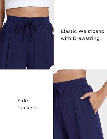 GYS Women's Bamboo Viscose Pajama Pants - Comfy Stretch Sleep Pants, Drawstring Palazzo Wide Leg Lounge Sweatpants in Saudi Arabia