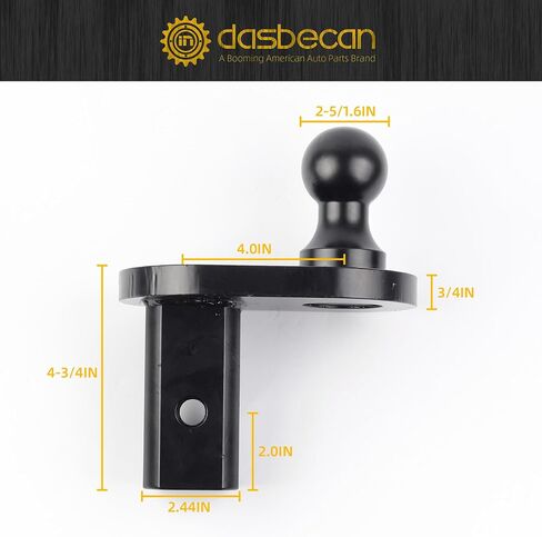 Dasbecan GNXA4085 كرة أوفست مقاس 4 بوصات موسع كرة وصلة عنق الإوزة شديدة التحمل 20000 رطل GTW/ 5000 رطل VTW كرة بقطر 2-5/16 بوصة متوافقة مع وصلات مقطورة B&W Turnoverball Gooseneck in Saudi Arabia