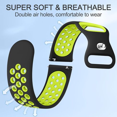 Vancle Silicone Bands for Samsung Gear S3 Frontier/Gear S3 Classic Watch Bands, Galaxy Watch 46mm Bands/Galaxy Watch 3 Bands 45mm, 22mm Soft Breathable Strap Wristband for Men & Women in Saudi Arabia
