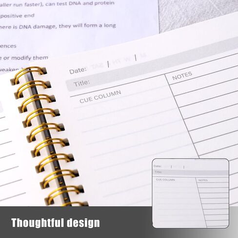 Cornell Notes Notebook, College Ruled Spiral Notebook B5 Hardcover Notebook for Note Taking Office School Black in Saudi Arabia