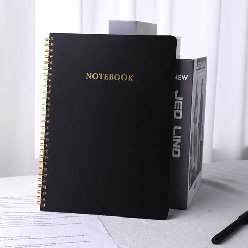 Cornell Notes Notebook, College Ruled Spiral Notebook B5 Hardcover Notebook for Note Taking Office School Black in Saudi Arabia