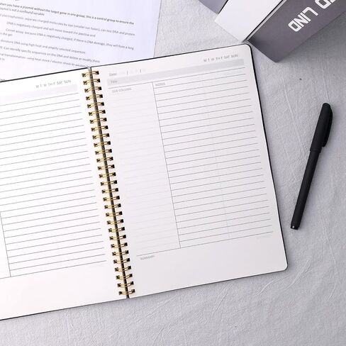 Cornell Notes Notebook, College Ruled Spiral Notebook B5 Hardcover Notebook for Note Taking Office School Black in Saudi Arabia