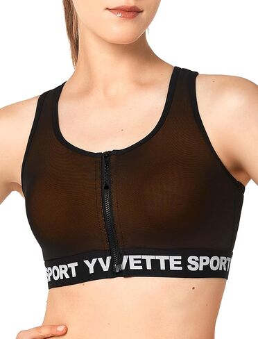 حمالة صدر رياضية من Yvette للنساء ذات دعم عالٍ وتأثير كبير وصدر متسابق وسحاب أمامي وصدرية رياضية للجري والتمرين in Saudi Arabia