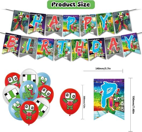 38-Piece Cartoon Theme Birthday Party Decorations Set - Includes Banner, Cake Topper, Cupcake Toppers, Balloons, and Swirls in Saudi Arabia