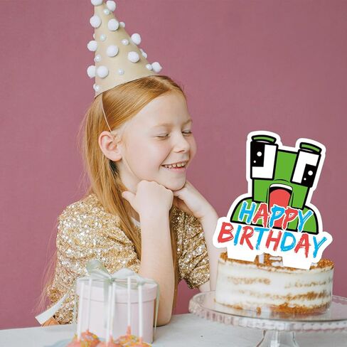 38-Piece Cartoon Theme Birthday Party Decorations Set - Includes Banner, Cake Topper, Cupcake Toppers, Balloons, and Swirls in Saudi Arabia