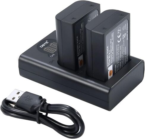 DSTE 2 قطعة BLX-1 BLX1 بطارية ليثيوم أيون عالية السعة + شاحن بطارية LCD مزدوج متوافق مع كاميرا أوليمبوس OM OM-1 in Saudi Arabia