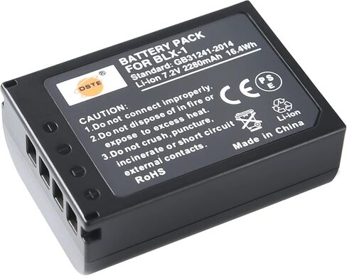 DSTE 2 قطعة BLX-1 BLX1 بطارية ليثيوم أيون عالية السعة + شاحن بطارية LCD مزدوج متوافق مع كاميرا أوليمبوس OM OM-1 in Saudi Arabia