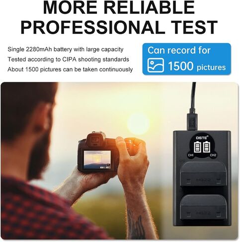 DSTE 2 قطعة BLX-1 BLX1 بطارية ليثيوم أيون عالية السعة + شاحن بطارية LCD مزدوج متوافق مع كاميرا أوليمبوس OM OM-1 in Saudi Arabia