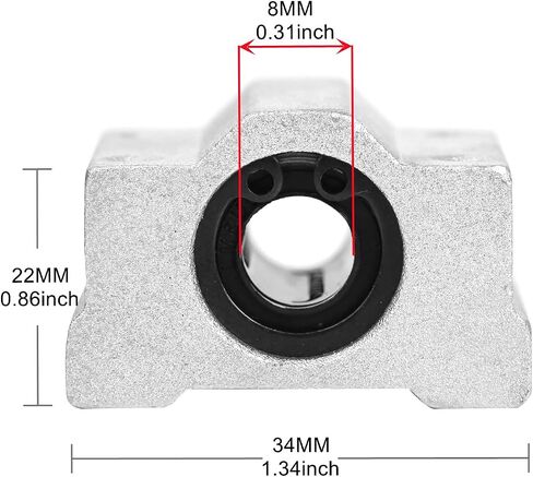 4Pcs SCS8UU Linear Motion Ball Bearing Slide Unit Bushing(8MM Inner Dia.) for CNC Machine Linear Sliding, 3D Printer Parts in Saudi Arabia