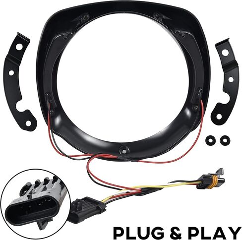 Headlights Bezel Ring w/LED DRL for Harley Touring, Black Headlight Bezel Clip Front Lamps Trim Ring for Harley Street Glide Ultra Limited 2014-2022 Headlamp Accessories in Saudi Arabia