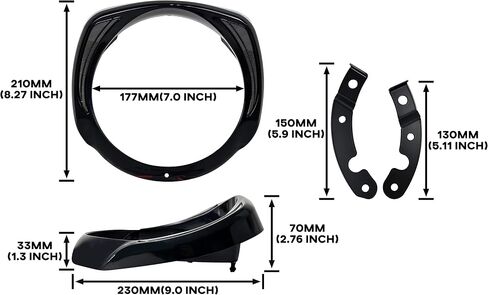 Headlights Bezel Ring w/LED DRL for Harley Touring, Black Headlight Bezel Clip Front Lamps Trim Ring for Harley Street Glide Ultra Limited 2014-2022 Headlamp Accessories in Saudi Arabia