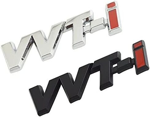 3D VVT-I السيارات الجانب الحاجز الخلفي الجذع شعار ملصق شارة الشارات صالح للسيارات العالمية (كروم أحمر) in Kuwait