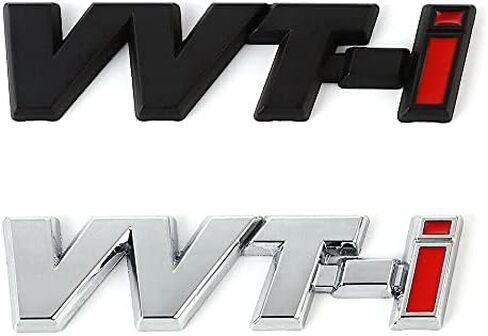 3D VVT-I السيارات الجانب الحاجز الخلفي الجذع شعار ملصق شارة الشارات صالح للسيارات العالمية (كروم أحمر) in Kuwait