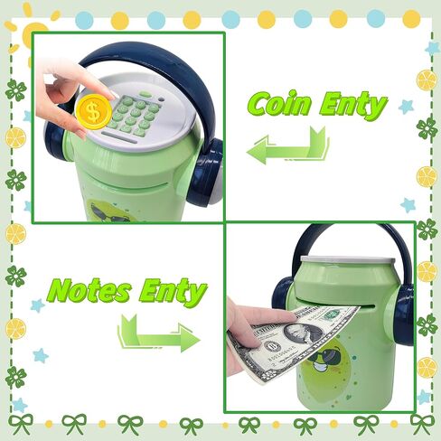 ATM Bank for Kids, Music Piggy Bank for Girls Boys Large Electronic Kids Money Safe Piggy Banks Cash Coin Can ATM Bank Birthday Gifts for Children Toddlers Boys Girls (Pink) in Saudi Arabia