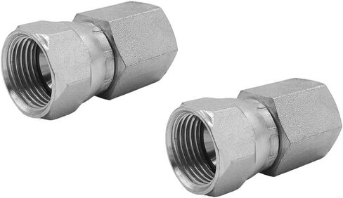 (2-PACK) 6506-06-08 تركيب محول خرطوم هيدروليكي 3/8 بوصة أنثى (3/8 بوصة -18NPTF) × 1/2 بوصة أنثى JIC 37 درجة دوارة (3/4 بوصة -16UNF) موصل أنبوب وصلات مستقيمة الكربون الصلب in Saudi Arabia