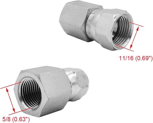 (2-PACK) 6506-06-08 تركيب محول خرطوم هيدروليكي 3/8 بوصة أنثى (3/8 بوصة -18NPTF) × 1/2 بوصة أنثى JIC 37 درجة دوارة (3/4 بوصة -16UNF) موصل أنبوب وصلات مستقيمة الكربون الصلب in Saudi Arabia