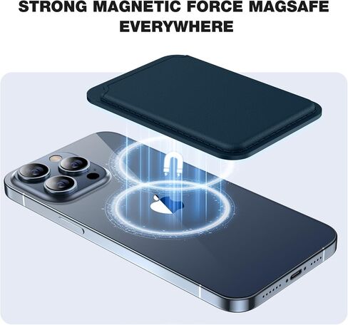 Miracase لمحفظة MagSafe، حامل محفظة للبطاقات المغناطيسية، متوافق مع محفظة MagSafe، حامل 3 بطاقات، لسلسلة iPhone 15/14/13/12، أسود in Kuwait
