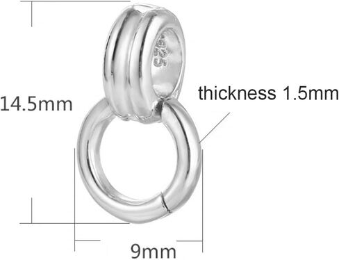 925 Sterling Silver Double Bail Clasps 14.5mm Twister Clasps Connector for Bracelet Necklace DIY Jewelry Making Accessories (Platinum Color) in Saudi Arabia