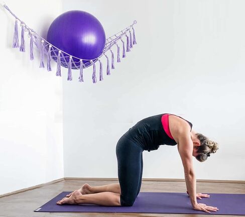 Exercise Ball Holder Yoga Ball Rack Corner Hanging Storage Net or Hammock for Fitness Ball Balance Ball Organizer Pregnancy Stability Ball Swiss Balance Ball for Yoga Studio and Gym in Saudi Arabia