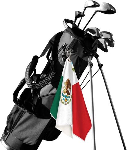 Mexico Flag Golf Towel with Clip Absorbent Microfiber Golf Towels for Golf Bags for Men and Women Golf Accessory Golf Gift Quick Drying Sports Towel, 15 x 24 in… in Saudi Arabia