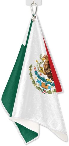 Mexico Flag Golf Towel with Clip Absorbent Microfiber Golf Towels for Golf Bags for Men and Women Golf Accessory Golf Gift Quick Drying Sports Towel, 15 x 24 in… in Saudi Arabia