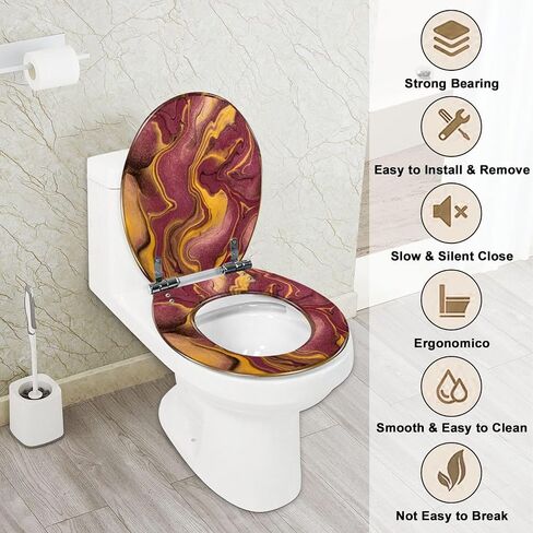 Elongated Toilet Seat Amethyst druse Resin Toilet Seat with Quietly Close Quick Release Hinges Decorative Toilet Seat with Cover Easy to Clean and Install in Saudi Arabia