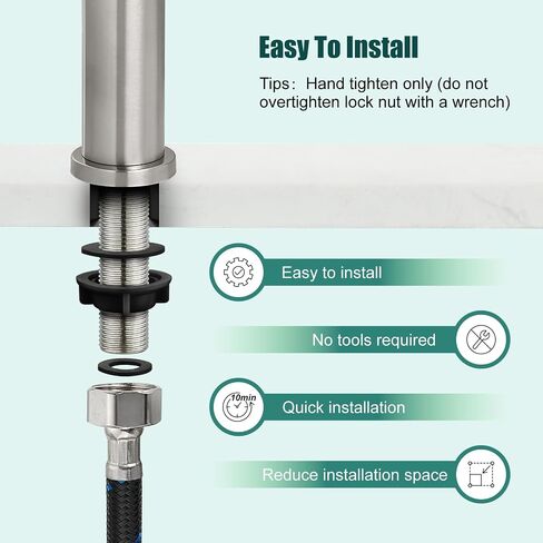 Cold Water Only Bathroom Sink Faucet Stainless Steel SUS304 Brushed Nickel Single Handle One Hole Deck Mount Lavatory Faucet (Drain Not Included) in Saudi Arabia