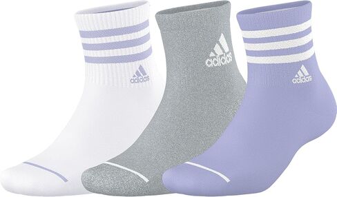 adidas Men's 3-Stripe High Quarter Socks (3-Pair) with Arch Compression for a Secure Fit in Saudi Arabia