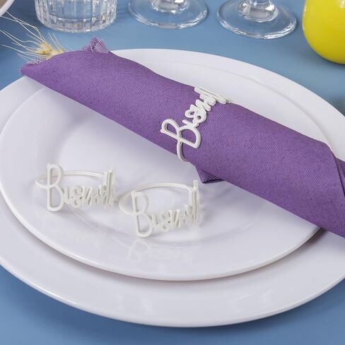 Pearl Napkin Rings Set of 6, Delicate Handmade Napkin Holder Ring Buckles Ideal Table Setting Decor for Wedding, Valentine's Day, Banquet, Birthday, Thanksgiving (White) in Saudi Arabia