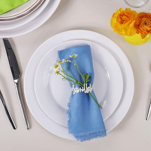 Pearl Napkin Rings Set of 6, Delicate Handmade Napkin Holder Ring Buckles Ideal Table Setting Decor for Wedding, Valentine's Day, Banquet, Birthday, Thanksgiving (White) in Saudi Arabia