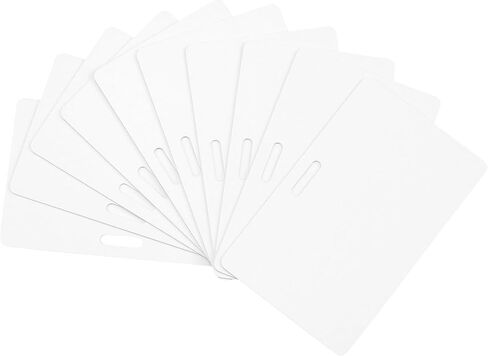 100 Pack Premium Blank PVC Cards with Slot Punch on Long Side - Horizontal Slot Punch Blank ID Cards- CAETOUNG CR80 30 Mil Graphic Quality White Plastic Cards for Photo ID Badge Printers in Kuwait