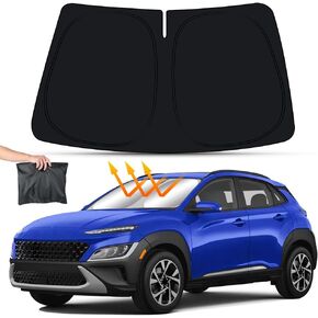Car Sun Shade for Hyundai Kona 2018 2019 2020 2021 2022 2023 and Hyundai Kona Electric 2019-2023 Auto Interior Accessories Window Windshield Sunshade Insulation Protector Curtains Cover Visor