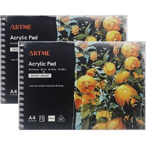 EXERZ A3 Acrylic Pad x 12 Sheets/ 400gsm Extra Heavyweight/Cold Pressed/Acid Free for A Variety of Wet and Dry Media – Premium Quality Drawing Pad Sketchbook Acrylic and Gouache Painting (A3 1pk)