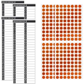8 Pieces Electrical Panel Labels,Circuit Breaker Panel Fuse Electric Box Load Center Identification Labels Stickers, Up to 50 Entries Sign Labels with Round Stickers for House Commercial Use,White