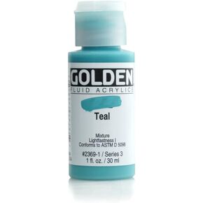 Golden 014000-23691 Fluid Acrylic Paint 1 Ounce-Teal