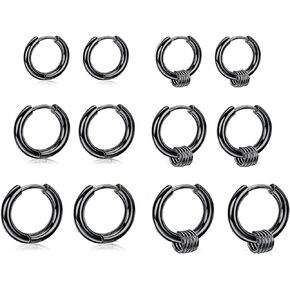 Pack of Stainless Steel Huggie Hoop Earrings Hypoallergenic for Sensitive Ears