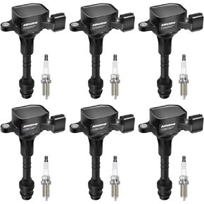 Micro Set of 6 Ignition Coils Pack UF349 & 6Pcs Iridium Spark Plugs 4469 Compatible with Altima Maxima Murano Pathfinder Quest Infiniti I35 QX4 Replacement for C1406 5C1403 22248-8J115