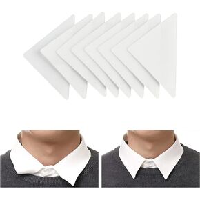 Thickened PVC Collar Anti-Warping Edge Shaper, No Curl Collar Polo Shirt Collar Stays, Polo Shirt Collar Stays for Men（30 Pack）