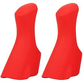 Keenso Brake Lever Hoods, 1 Pair Bike Handlebar Cover Silicone Bike Handle Protective Cover for Road (Red)