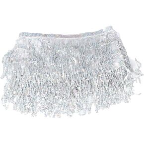 Sequin Tassel Skirt Belly Dance Hip Scarf, Multicolor Chiffon Belly Dance Hip Scarf Belly Dancing Belts Body Accessories