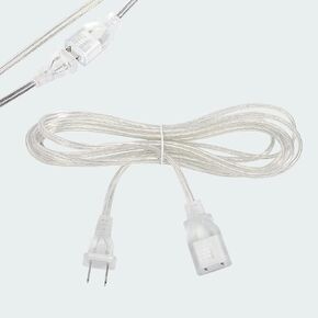 1 Pack Clear Extension Cord, 10 Feet Male to Female Extension Cords, Clear Extension Cord Indoor Thin with UL-Certified, 2 Prong Indoor Cord Extension, 2 x 18AWG 10A/250V Thin Extension Cord